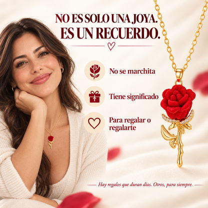 Rosa Eterna™ 2X1 · Collar de Rosa en Oro 18K con significado eterno