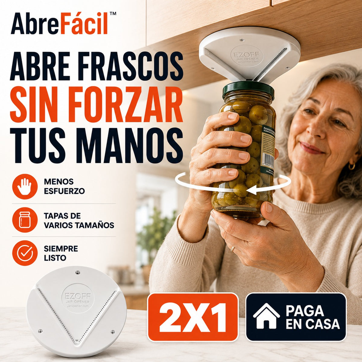 AbreFácil™ 2X1 | Abre Frascos Difíciles Sin Forzar Tus Manos