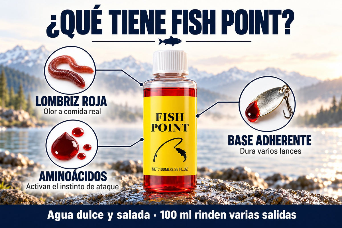 Ingredientes de Fish Point: lombriz roja, aminoácidos y base adherente