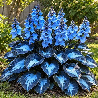 Hosta Galaxia Azul en el jardín