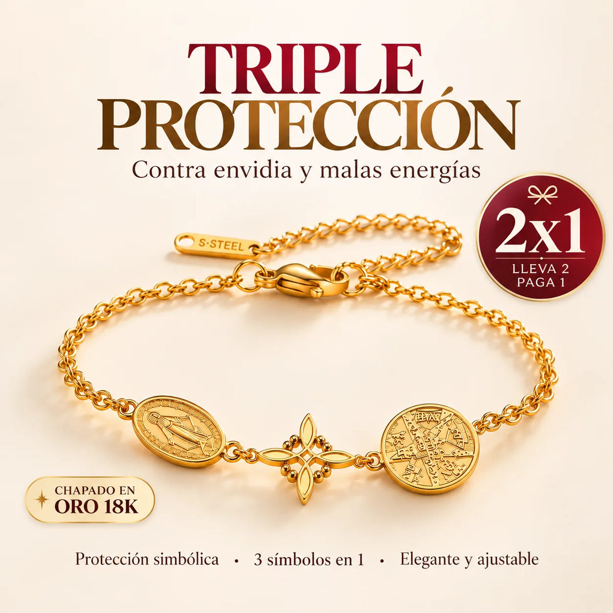 Triple Protección™  |  Baño de Oro 18K (2x1 Limitado)