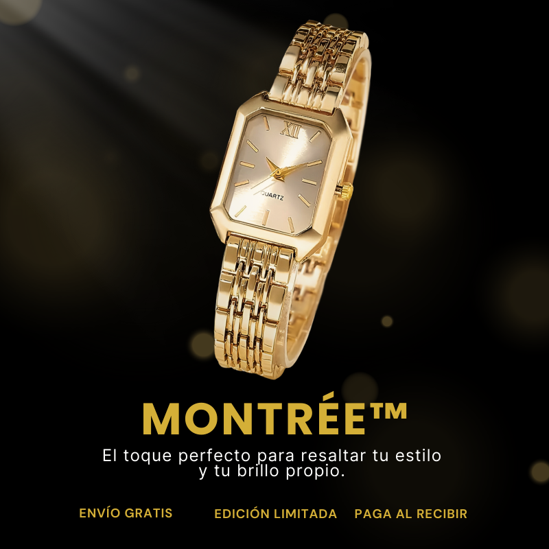 MONTRÉE GOLD™ Reloj femenino de cuarzo con diseño dorado elegante.