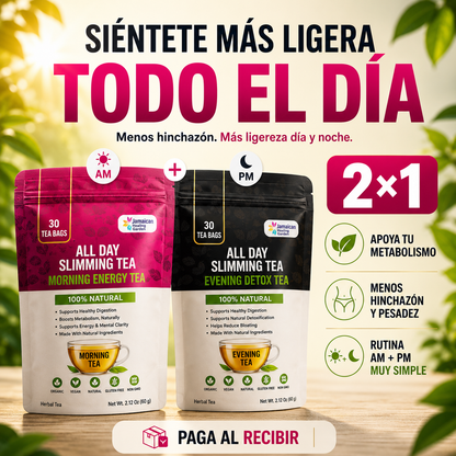 Té Adelgazante 2x1 🔥 — Apoya tu metabolismo de día y noche sin dieta estricta
